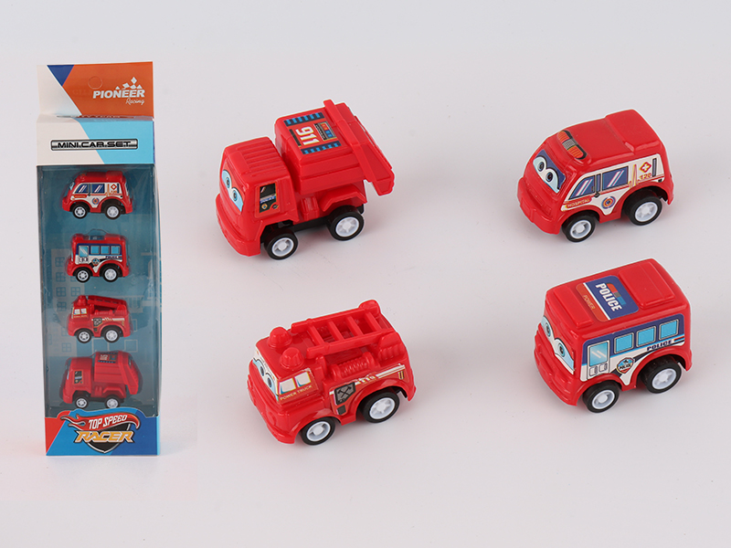 Pull Back Police Car 4pcs
