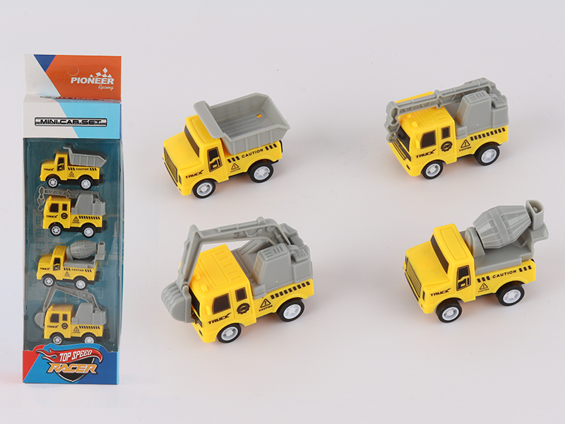Pull Back Engineering Truck 4pcs