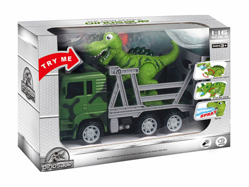 1:16 Friction Spray Dinosaur Car With Light And Sound