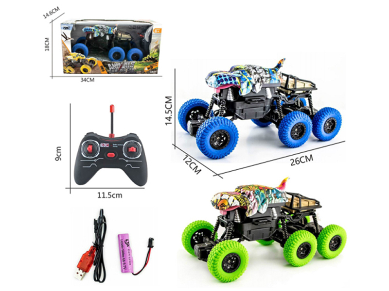1:16 4CH R/C Six Wheel Four-Wheel Drive Dinosaur Car With USB