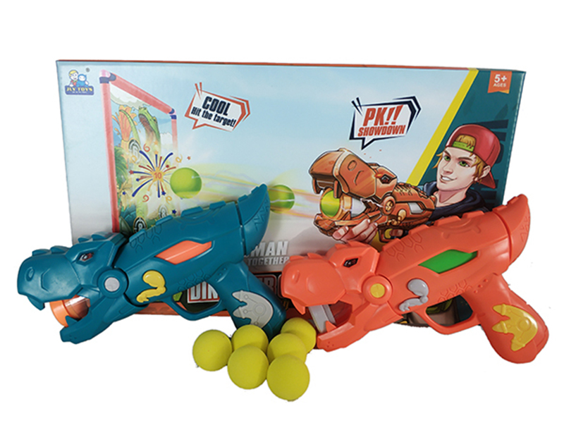 Cloth Target + 2 Dinosaur Soft Bullet Gun + 20 Balls