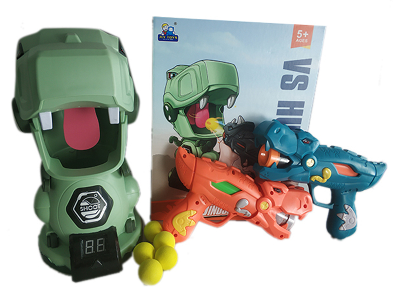 Counting Dinosaur Target With 2 Dinosaur Soft Bullet Gun + 20 Balls