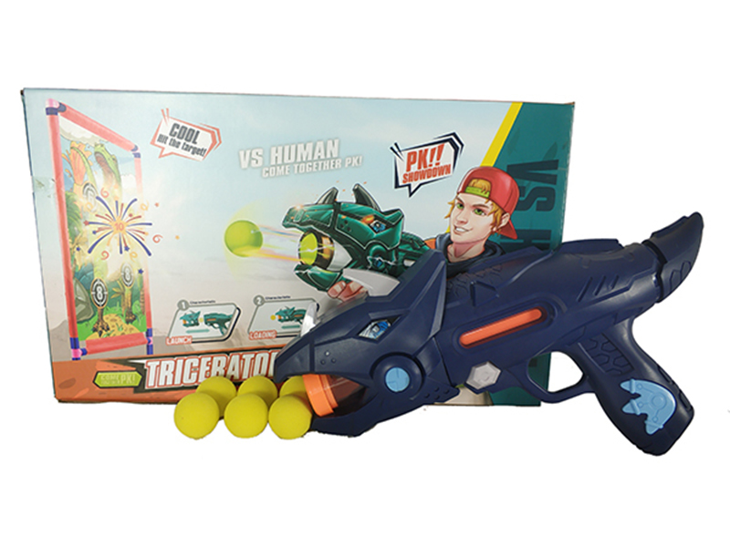 Cloth Target + 1 Dinosaur Soft Bullet Gun + 10 Balls