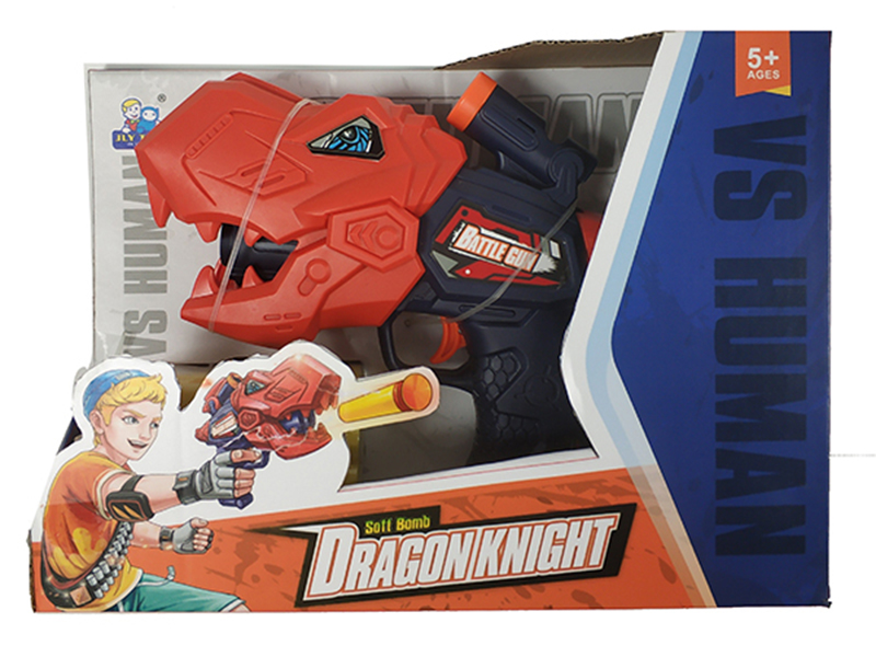 Dinosaur Gun With 6 Soft Bullets(Light And Sound)