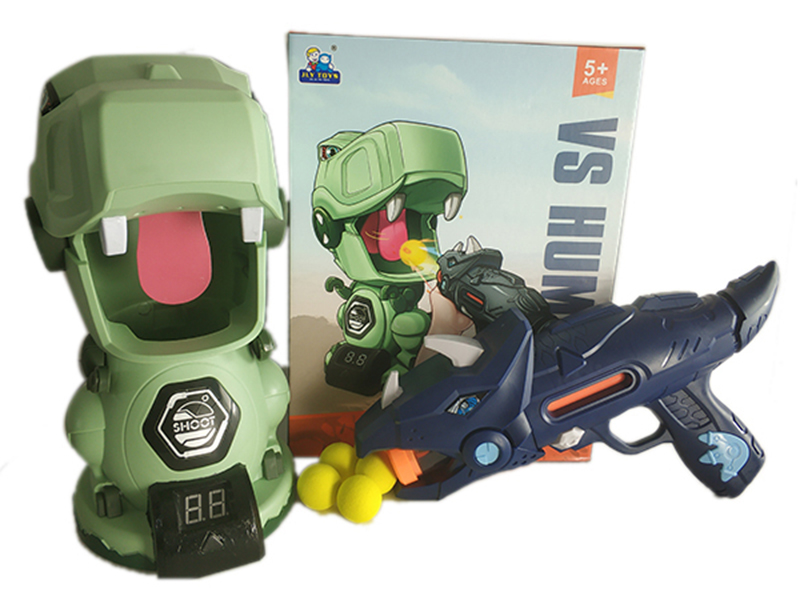 Counting Dinosaur Target With 1 Dinosaur Soft Bullet Gun + 20 Balls