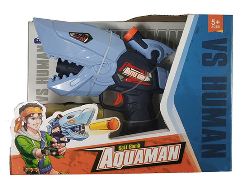 Dinosaur Gun With 6 Soft Bullets(Light And Sound)