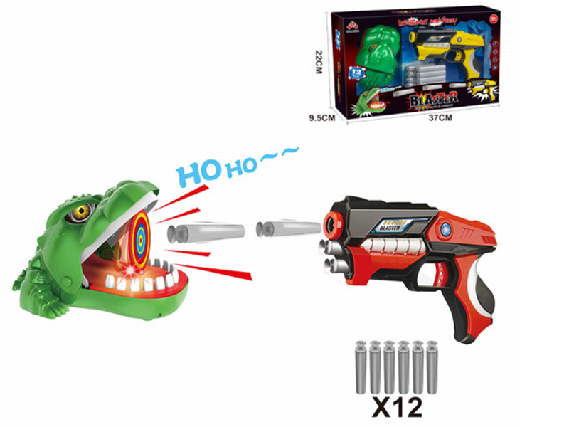 Soft Bullet Gun With Dinosaur Shooting Target,Light,Sound