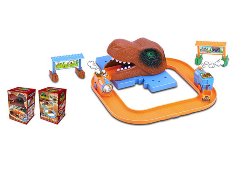 19pcs B/O Train Dinosaur Track Building Blocks