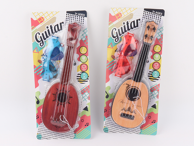 Wood Grain  Ukulele + Glasses