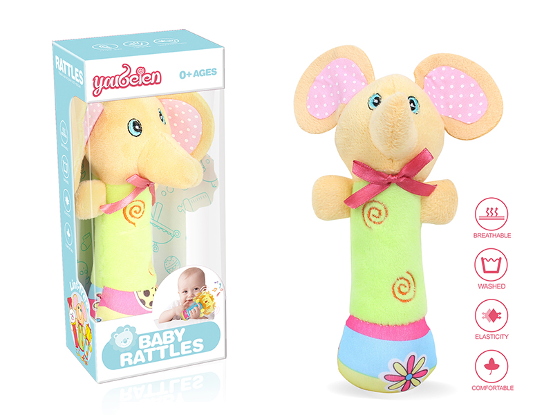 Plush Elephant  Baby Rattles