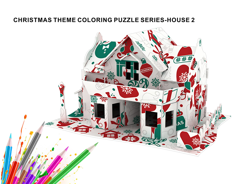 3D Puzzle Christmas Theme Graffiti Series - House 2