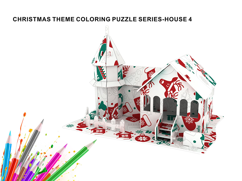 3D Puzzle Christmas Theme Graffiti Series - House 4