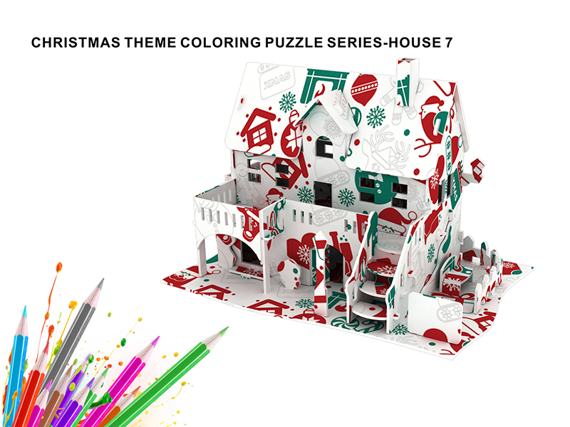 3D Puzzle Christmas Theme Graffiti Series - House 7