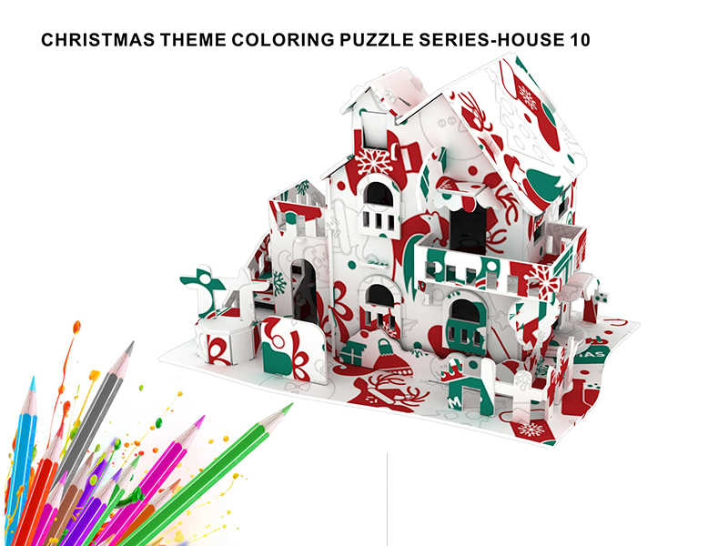 3D Puzzle Christmas Theme Graffiti Series - House 10