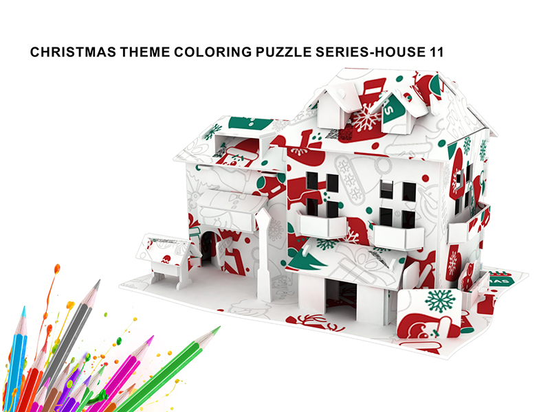 3D Puzzle Christmas Theme Graffiti Series - House 11