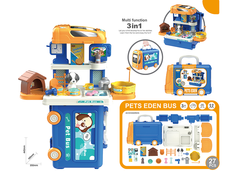 Multifunctional 3 In 1 Pet Bus 27pcs