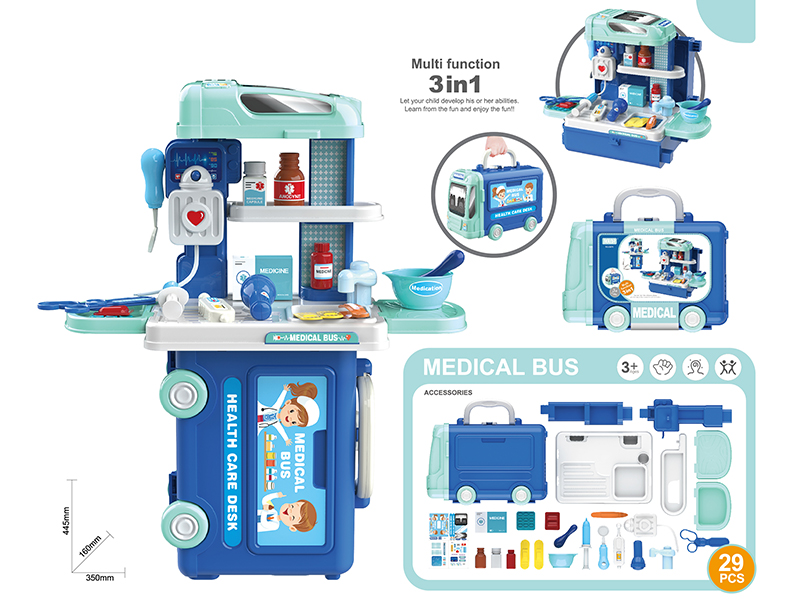 Multifunctional 3 In 1 Medical Bus 29pcs