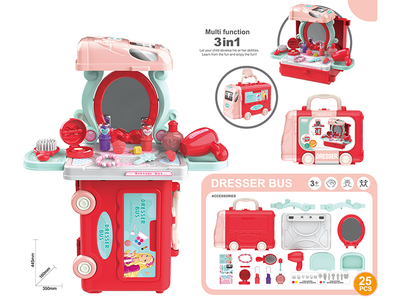 Multifunctional 3 In 1 Dresser Bus 25pcs