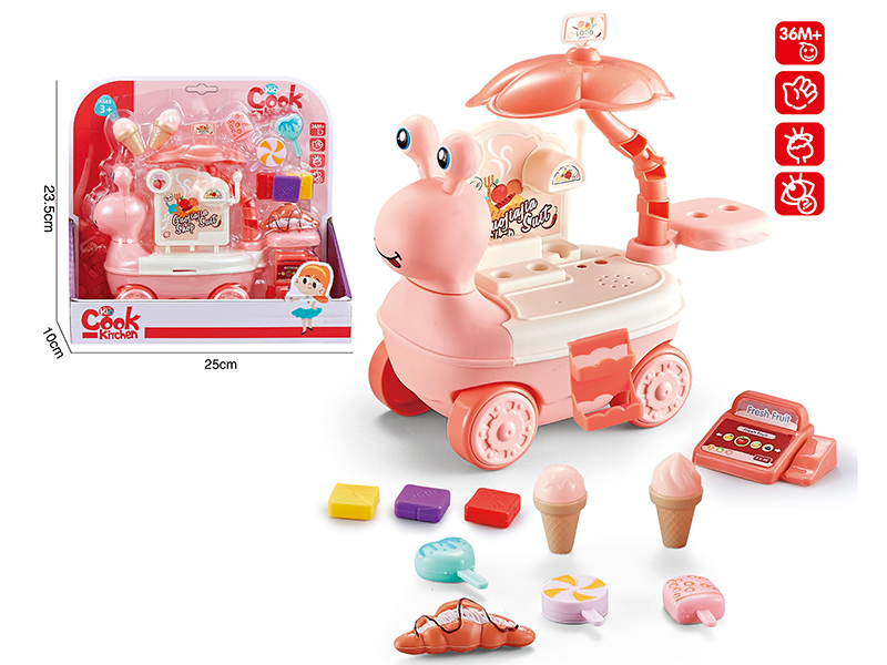 Snail Food Cart -Dessert  (Pink)