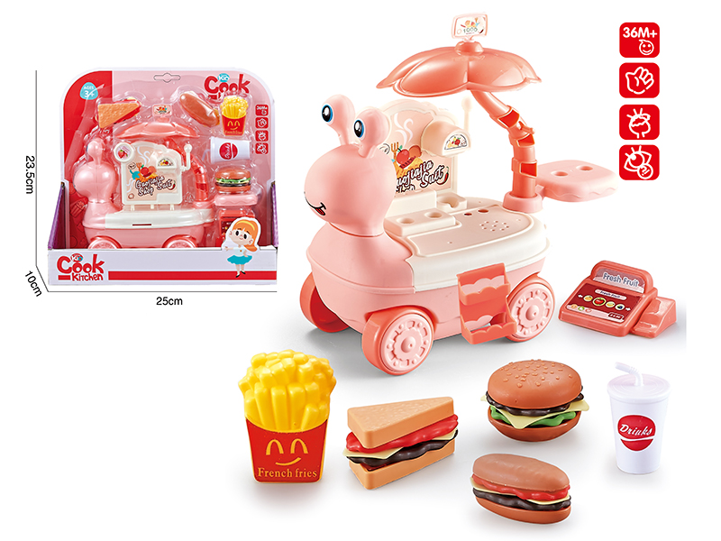 Snail Food Cart - Hamburger (Pink)