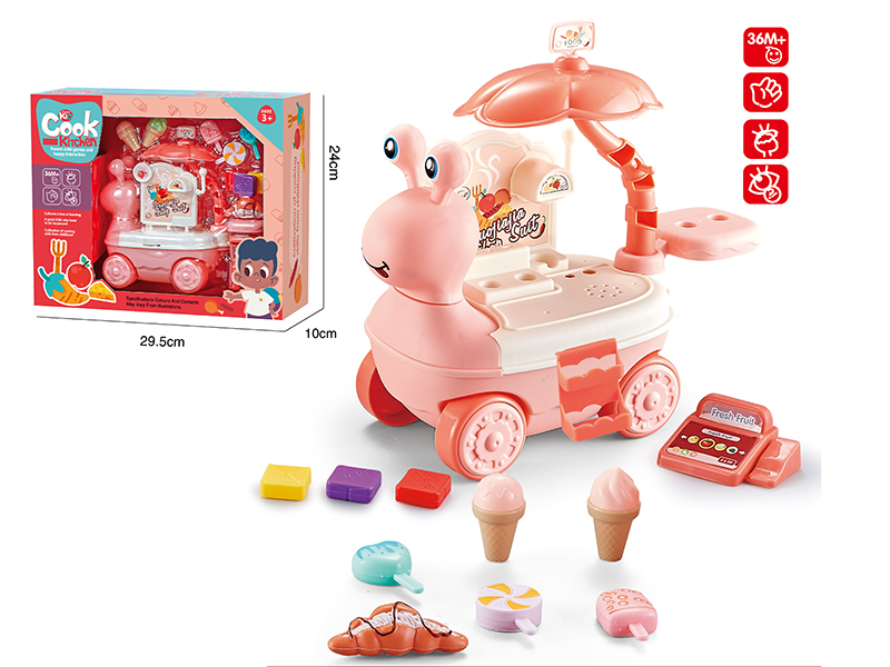 Snail Food Cart -Dessert  (Pink)