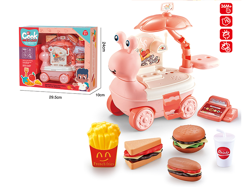 Snail Food Cart - Hamburger (Pink)