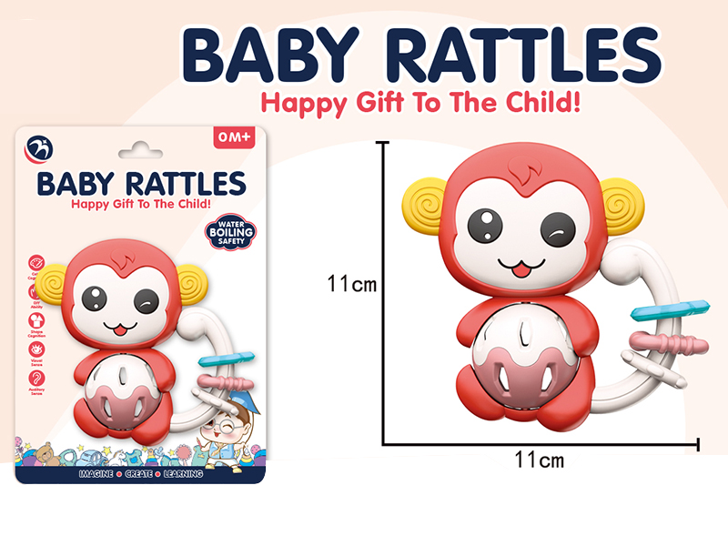 Teether Monkey Baby Rattle