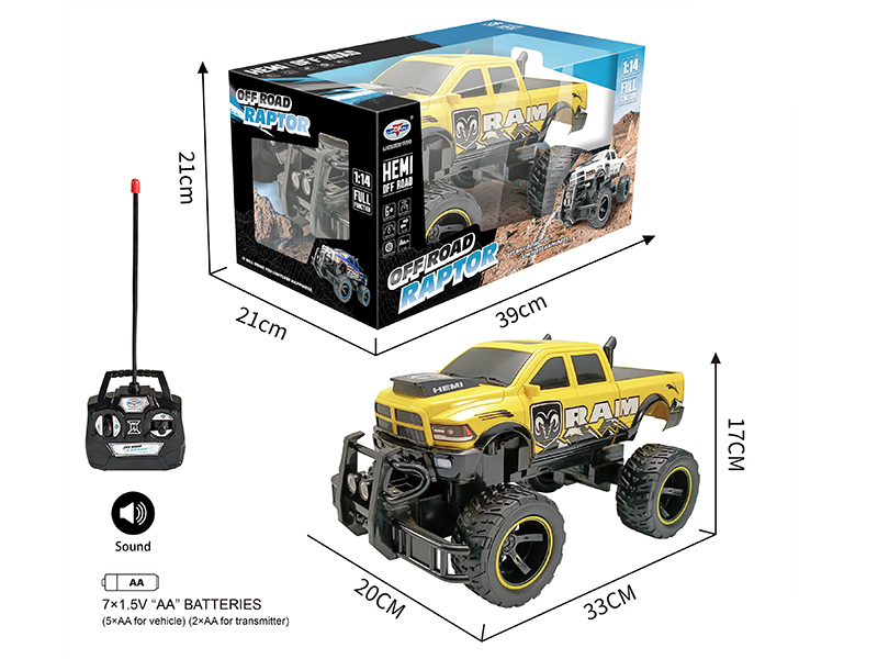 1:14 Dodge 4-Channel Remote Control Car