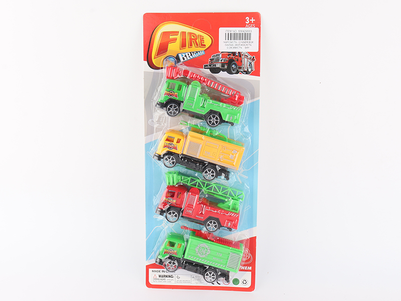 Pull Back Fire Engine 4pcs