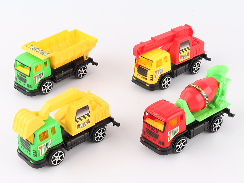 Pull Back Engineering Truck 4pcs