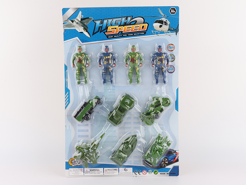 Pull Back Military Truck Set