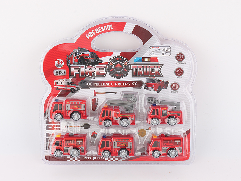 Pull Back Fire Engine 6PCS
