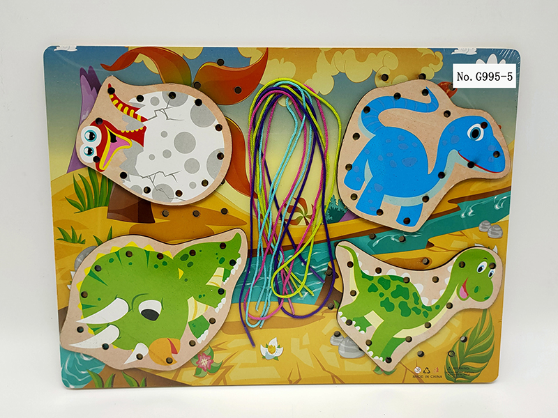 Wooden Dinosaur Threading Puzzle