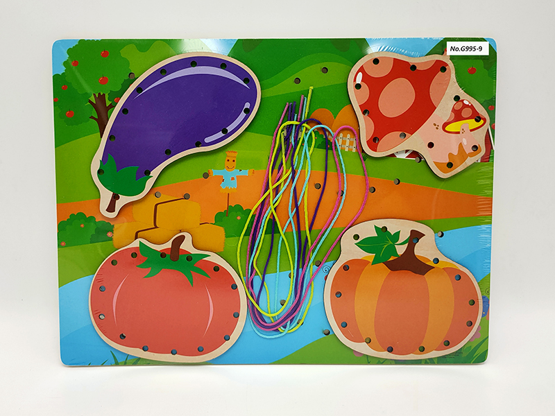 Wooden Vegetable Threading Puzzle