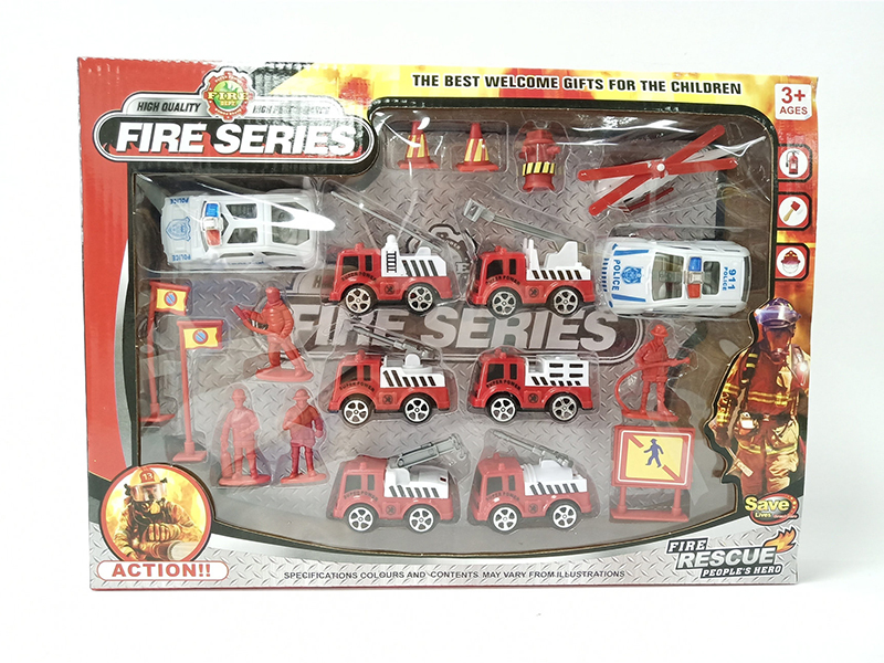 Pull Back Fire Engine Set