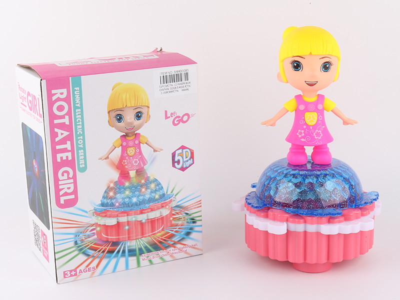 B/O Rotating Lift Girl With Light And Music