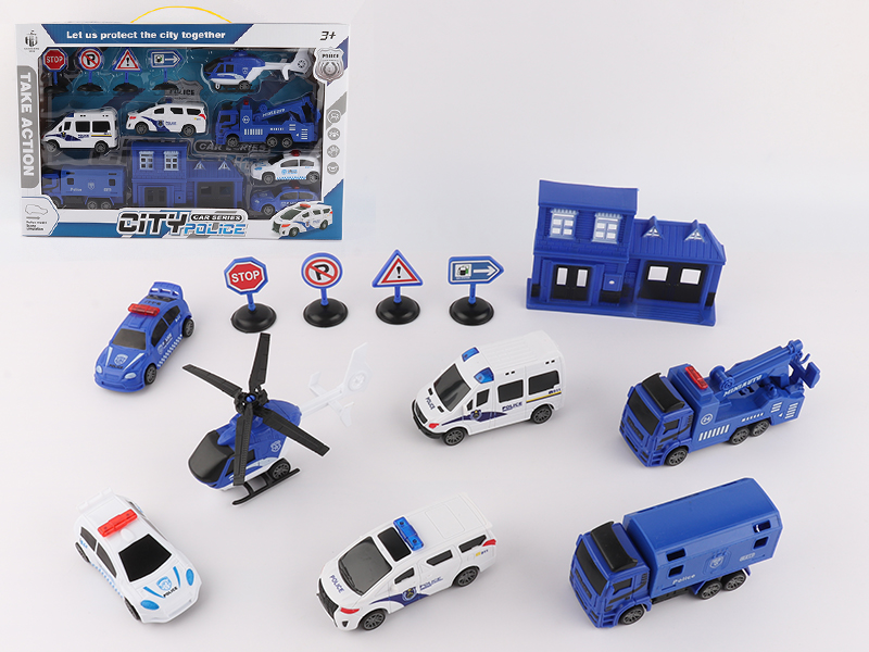 Pull Back City Police Car Set