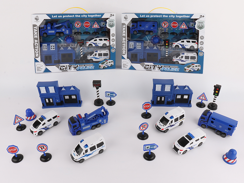Pull Back City Police Car Set