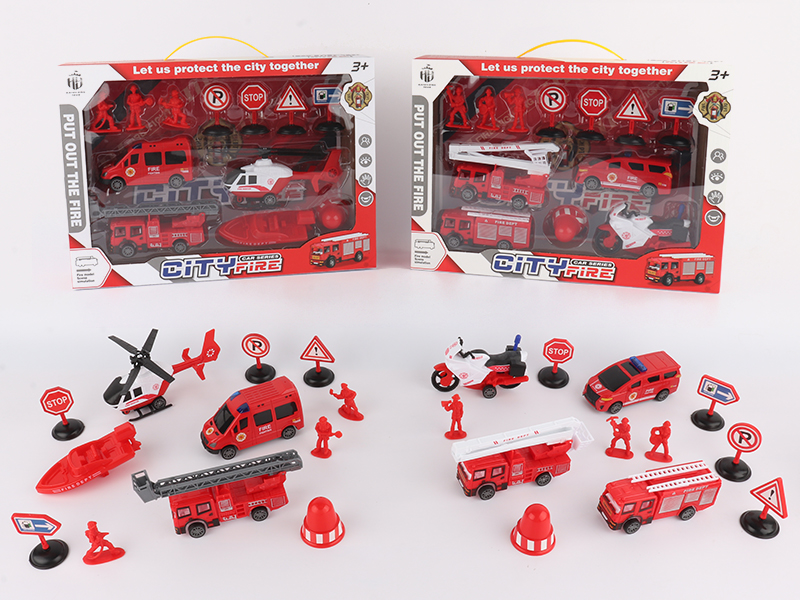 Pull Back City Fire Engine Set