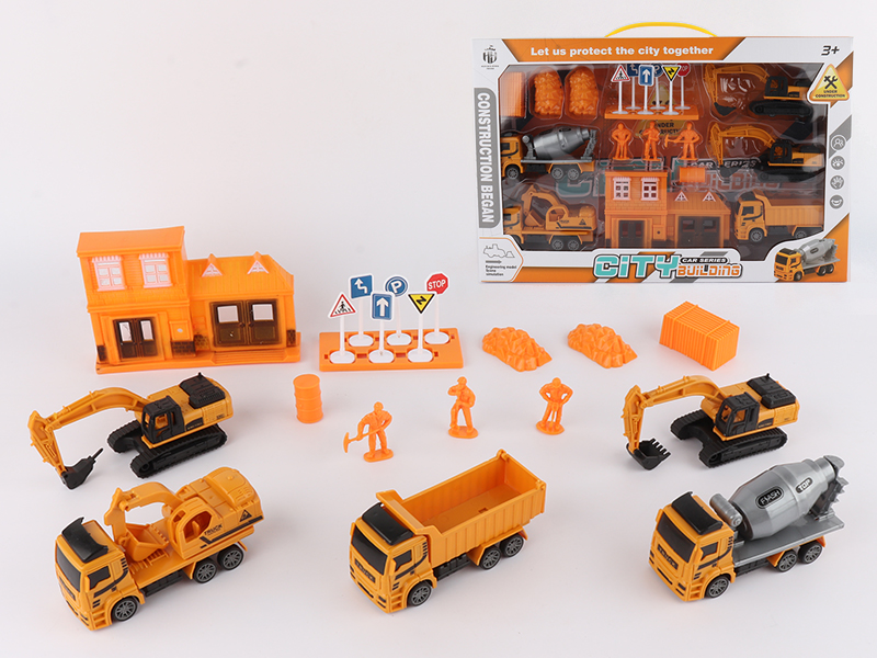 Pull Back City Engineering Truck Set