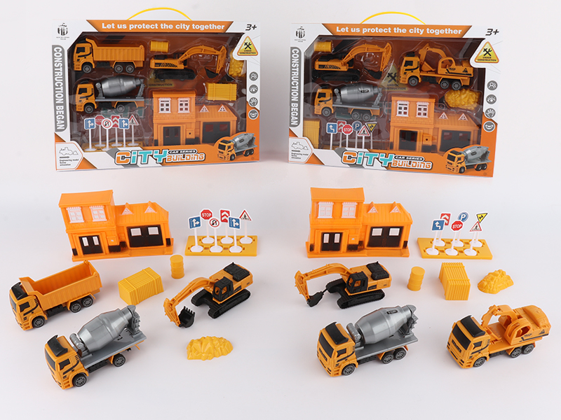 Pull Back City Engineering Truck Set