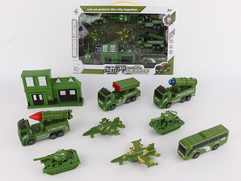 Pull Back City Military Truck Set