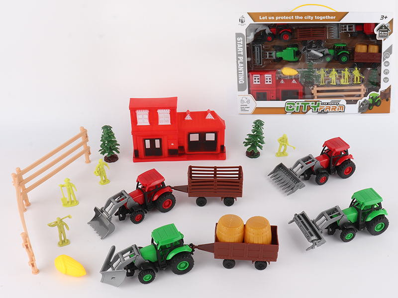Pull Back Farm Tractor Set