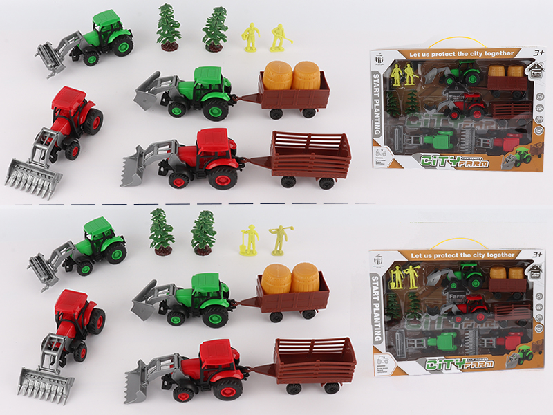Pull Back Farm Tractor Set