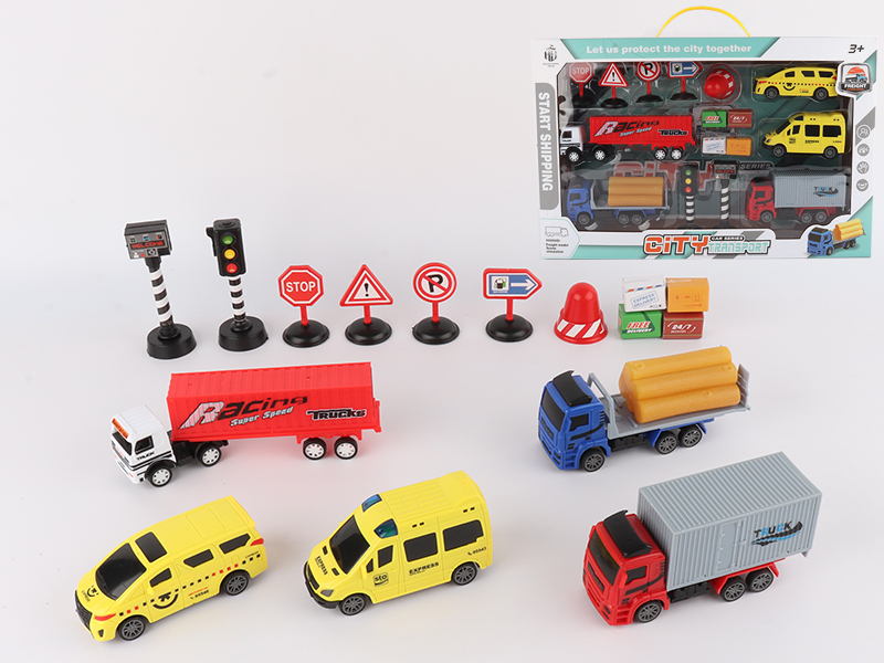 City Transport Pull Back Car Set