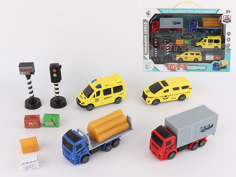 City Transport Pull Back Car Set