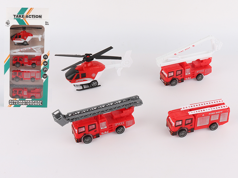 Pull Back Fire Engine Set