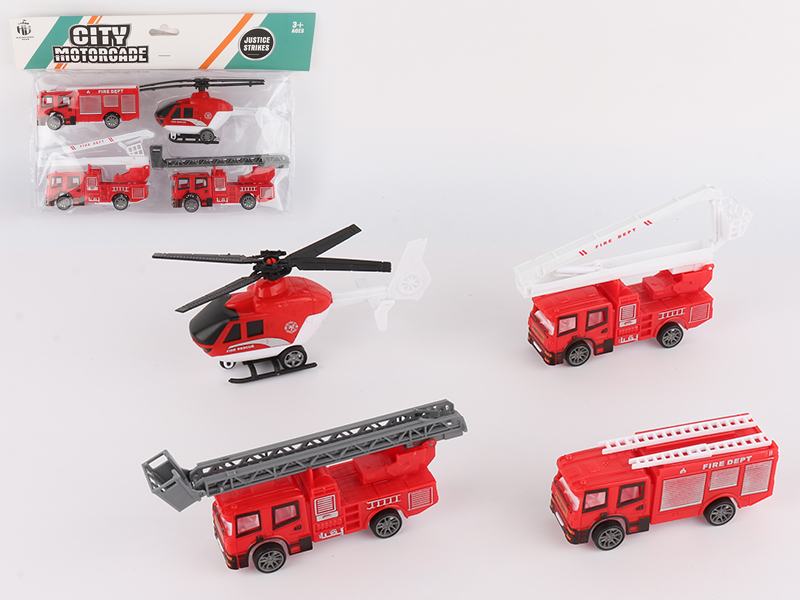 Pull Back Fire Engine Set
