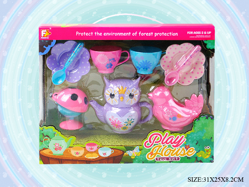 9pcs Owl Tea Set