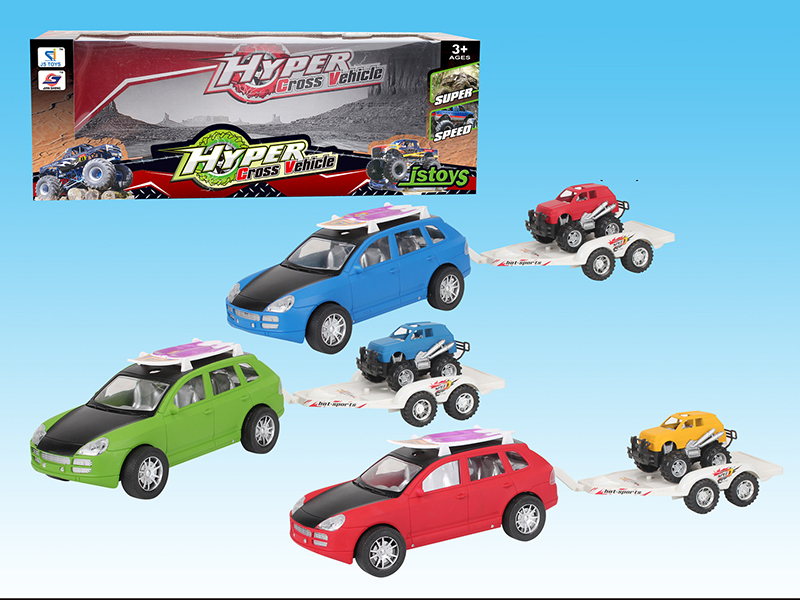 Friction Porsche Trailer + Small Car